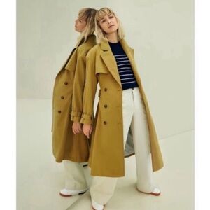 Nili Lotan Pleated Back Trench Coat Khaki Size 2X